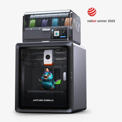Stampante 3D Anycubic Kobra S1 Combo, 4 straordinari colori multicolore, asciugatura intelligente durante la stampa, fotocamera integrata, velocità elevata di 600 mm/s e estrusore anti-intasamento con hotend a 320℃